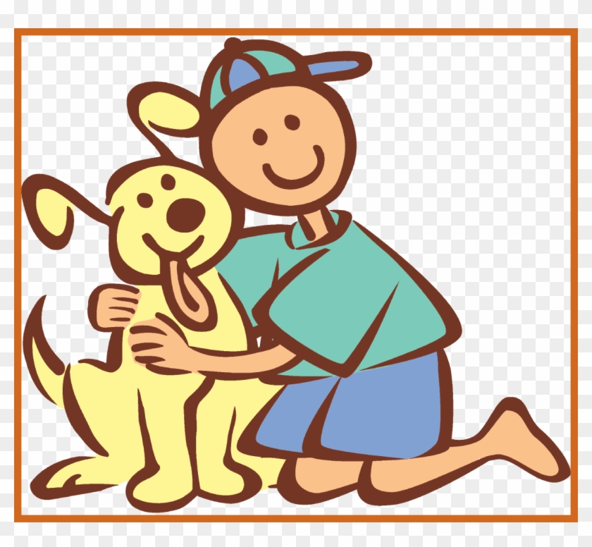 Fascinating Clipart Walking Dog For Cartoon Girl Style - Boy And Dog Clip Art #1445724