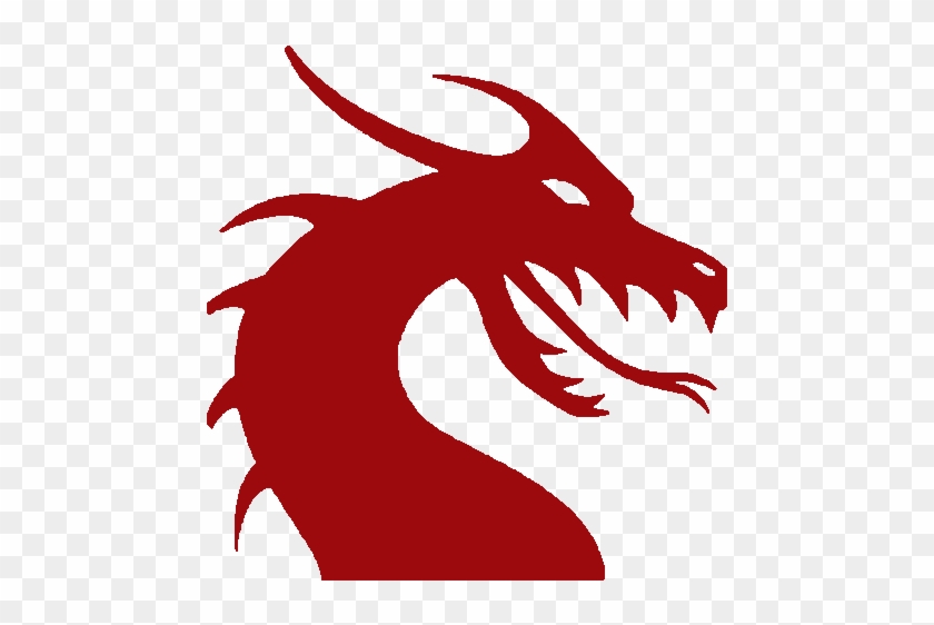 Clip Art Dragon Head Silhouette - Dragon Head Silhouette Red #1445781