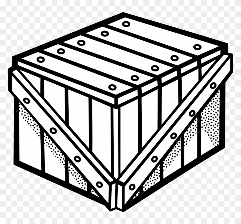 Wooden Box Crate Drawing Line Art - Caisse En Bois Dessin #1445959