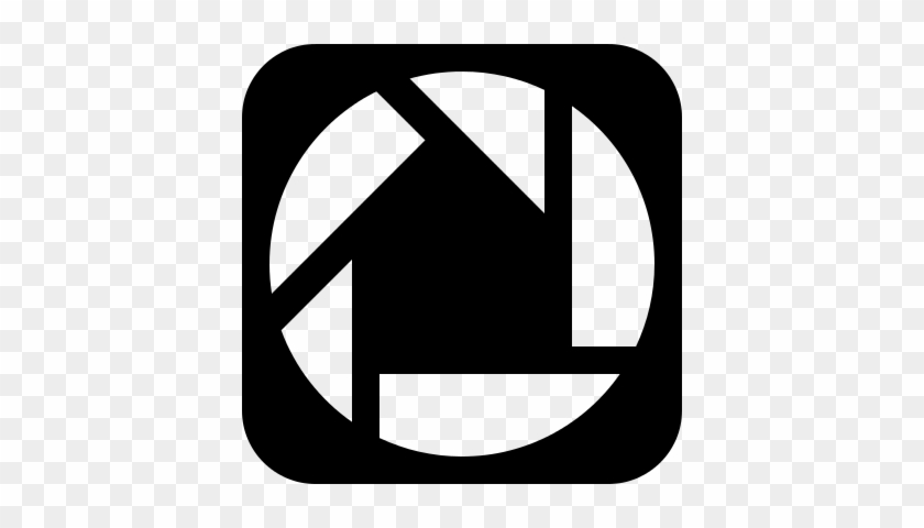 Picasa Symbol On Black Square Background Vector - Victimas De La Monotonia #1445978