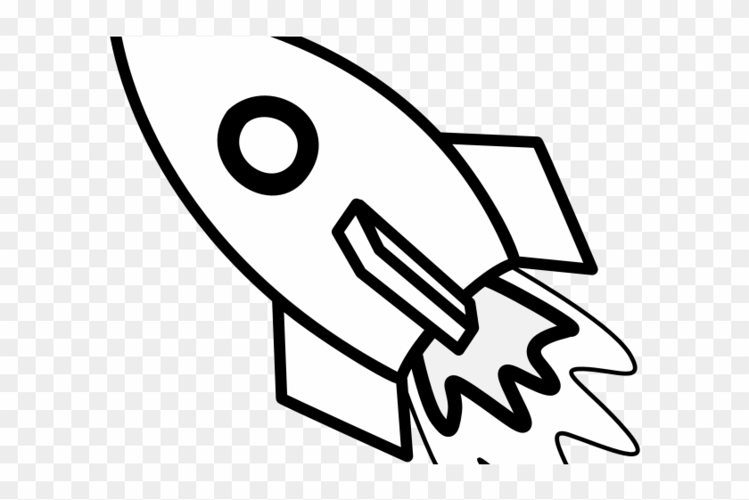 Rocket Clipart Printable - Black And White Cartoon Rocket Ship #1446035