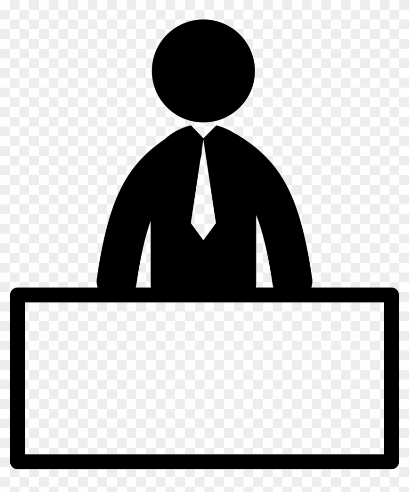 Business Man Showing Blank Publicity Board Comments - Man With A Board Clipart Png #1446556