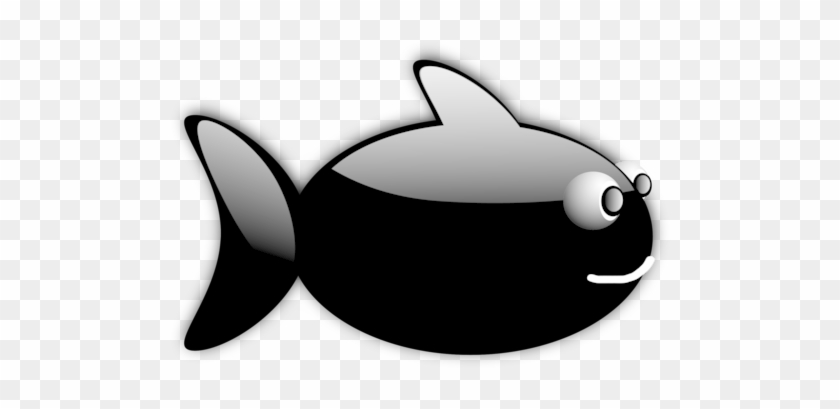 Fried Fish Cartoon Drawing Black And White - Transparent Glossy Clipart #1446565