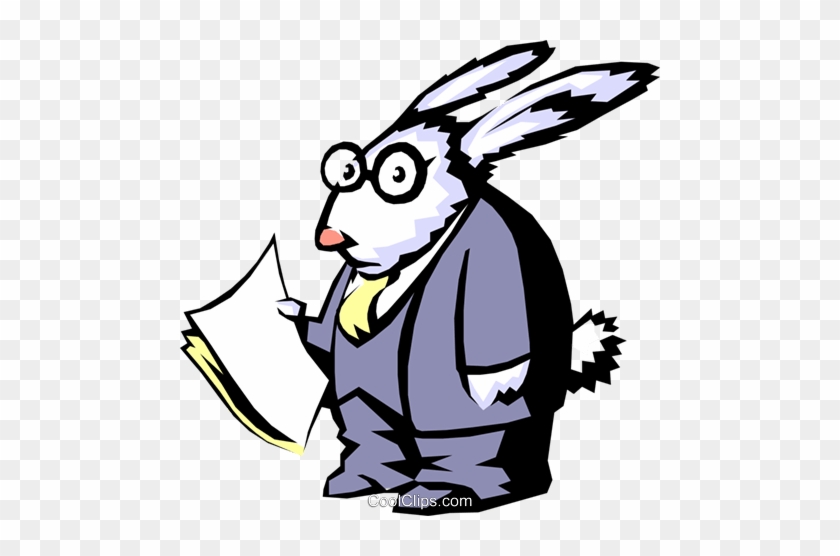 Scared Like A Rabbit Royalty Free Vector Clip Art Illustration - Rabbit In Business Suit #1446668
