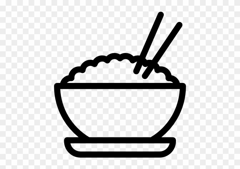 Black And White Chinese Rice Dish Png Svg Library Library - Bowl Of Rice Icon #1446768