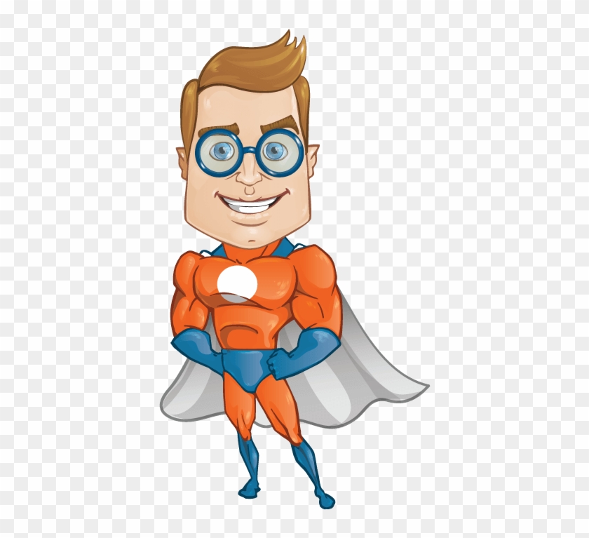 Superhero Fitness - Cartoon Superhero With Glasses #1446811
