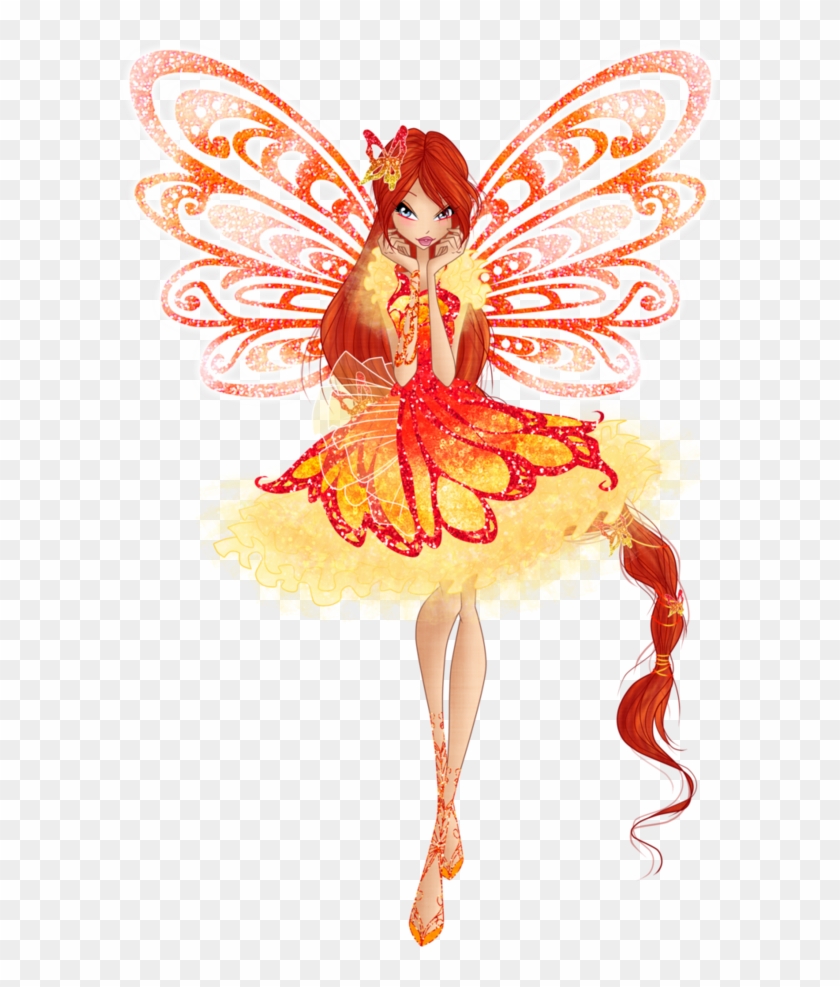 Just Redrew Bloom From This Official Picture In Usual - Winx Club Bloom Butterflyix #1446881