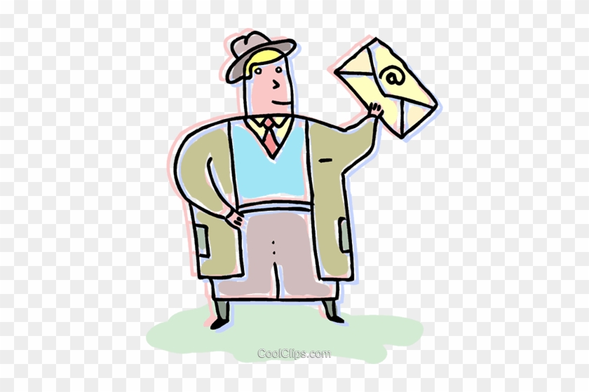 Businessman Sending An Email Royalty Free Vector Clip - Businessman Sending An Email Royalty Free Vector Clip #1446900