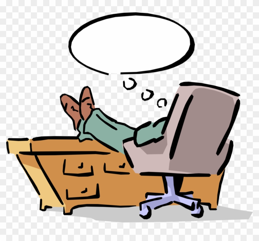 Clipart Transparent Download Businessman Clipart Desk - Feet Up On Desk Cartoon #1446937