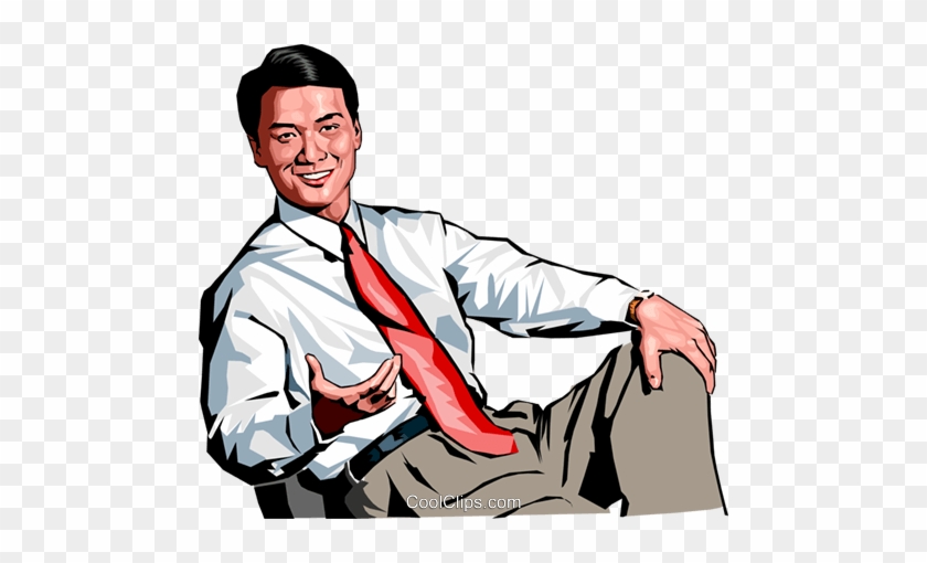 Businessman Royalty Free Vector Clip Art Illustration - I M So Bored At Work #1446942