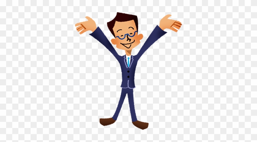 Free Library Businessman Clipart Excited - Hombre Feliz Dibujo #1446969