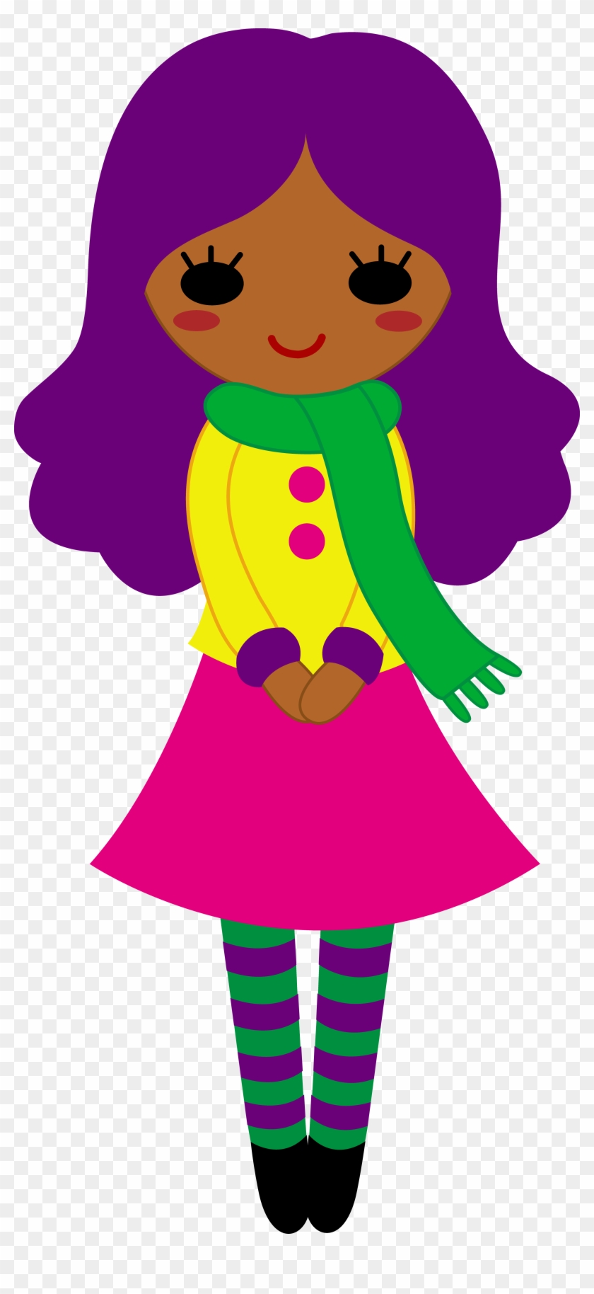 Clipart Cute Girl 101 Clip Art - Girl With Purple Hair Cartoon #1446977