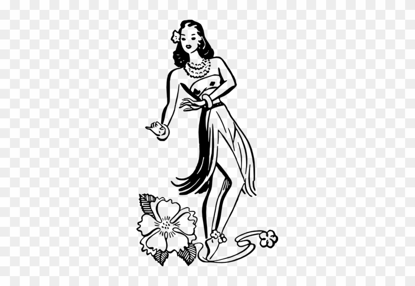 Medieval Clipart Dancing - Vintage Hula Girl Illustration #1447029