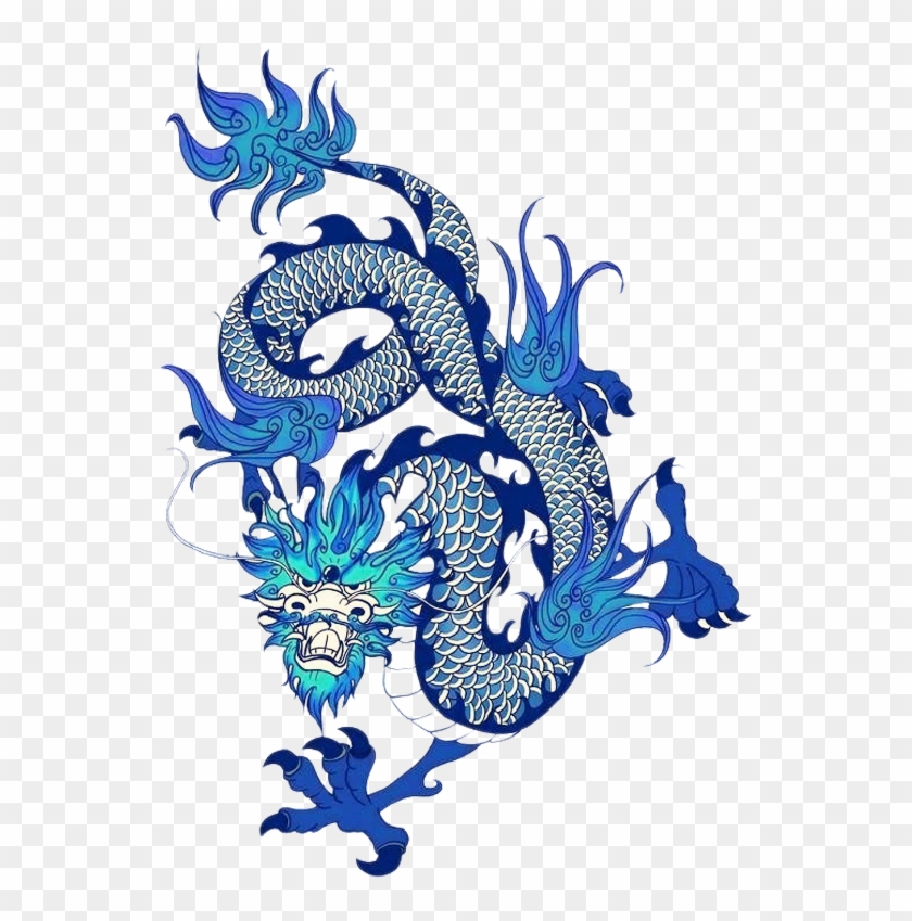 Budaya Tionghoa Blue And White Chinese Dragon - Blue Chinese Dragon #1447039