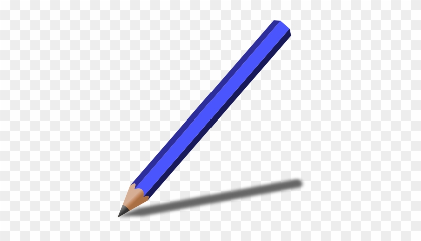 Pencil With Shadow Blue - Blue Pencil Transparent #1447069