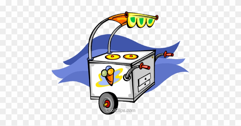 Ice Cream Cart Royalty Free Vector Clip Art Illustration - Ice Cream Cart #1447154