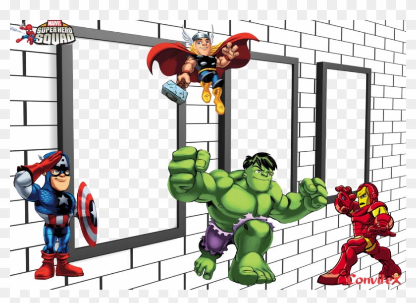 Moldura Super Herois Png Clipart Iron Man Captain America - Super Hero Squad: Hulk Saves The Day! #1447268