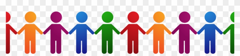 Kindergarten Colored - People Holding Hands Clipart #1447279