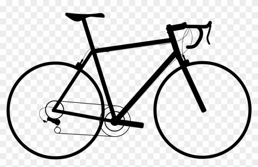 Clipart Black And White Drawing Bicycle Cyclist - Bike Drawing No Background #1447336