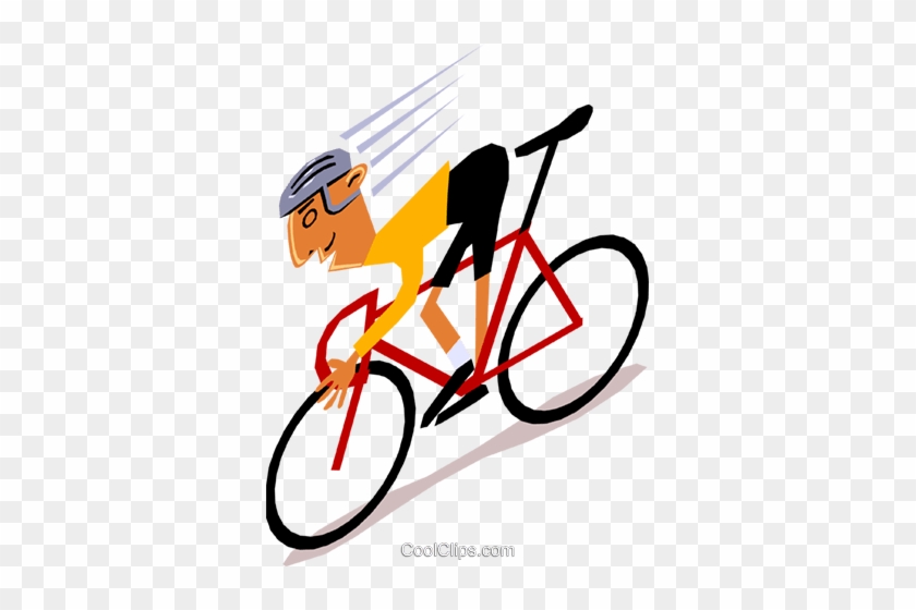 Cyclists Royalty Free Vector Clip Art Illustration - Riding Bike Fast Clipart #1447344
