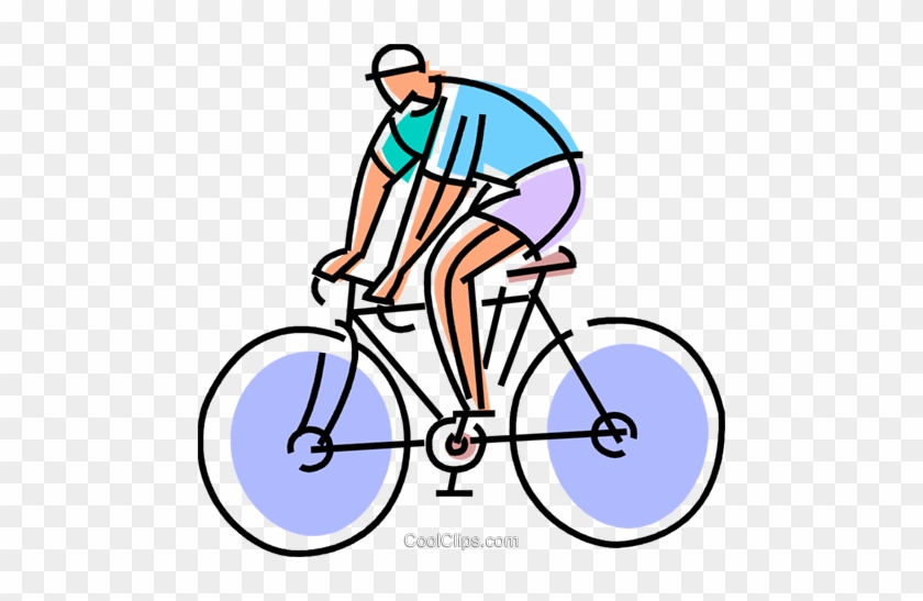 Cyclist Riding His Bike Royalty Free Vector Clip Art - Riding A Bike #1447352