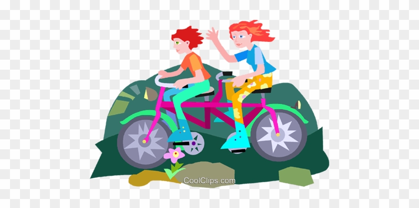 Two Man Bicycle Royalty Free Vector Clip Art Illustration - Illustration #1447364