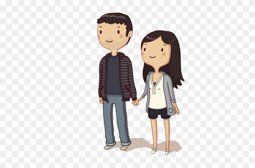 Cartoon Drawing Couple Holding Hands - Cute Cartoon Couples In Love #1447559