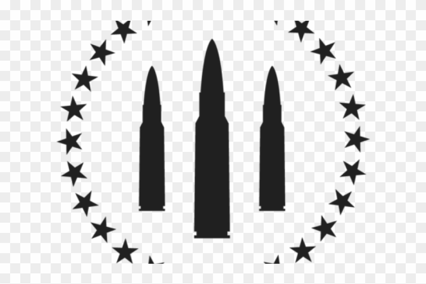 Ammunition Clipart Bullet - Circle Of White Stars #1447609