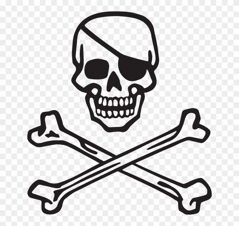 Skull And Bones With Eye Patch - Crossbones Clip Art #1448080