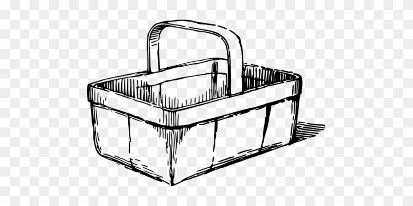 Drawing Picnic Baskets Line Art - Clip Art Basket #1448162