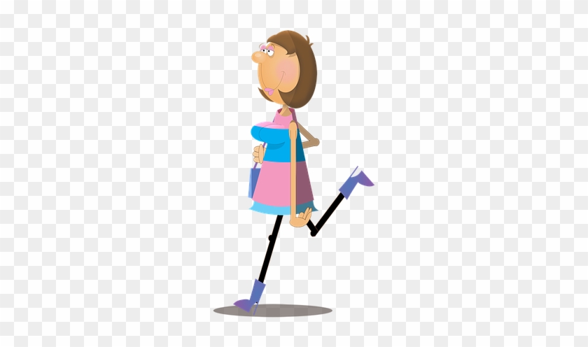 Woman, Female, Cartoon, Character, Walking, Shopping - Illustration #1448576