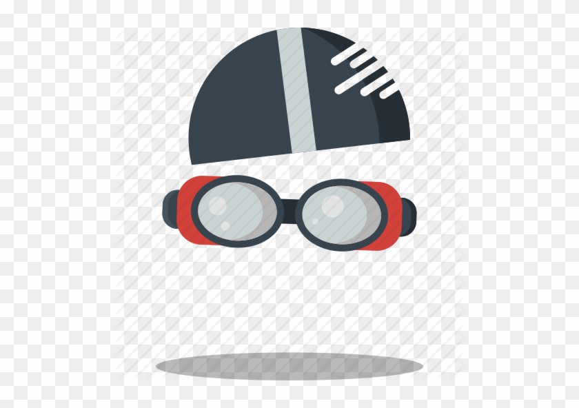Swimming Clipart Goggles Swimming Computer Icons - Swimming Cap And Goggles Cartoon #1448956