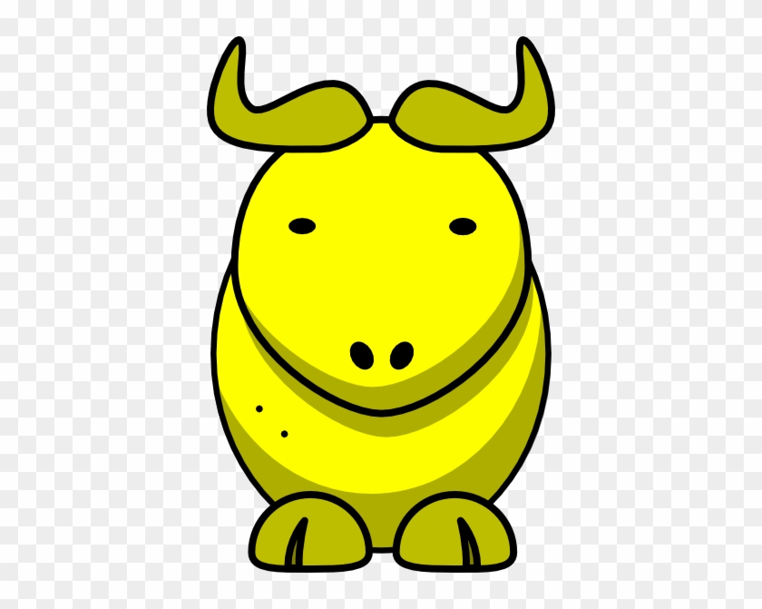 Gilded Wildebeest Clip Art - Yellow Cartoon Cow #1448992