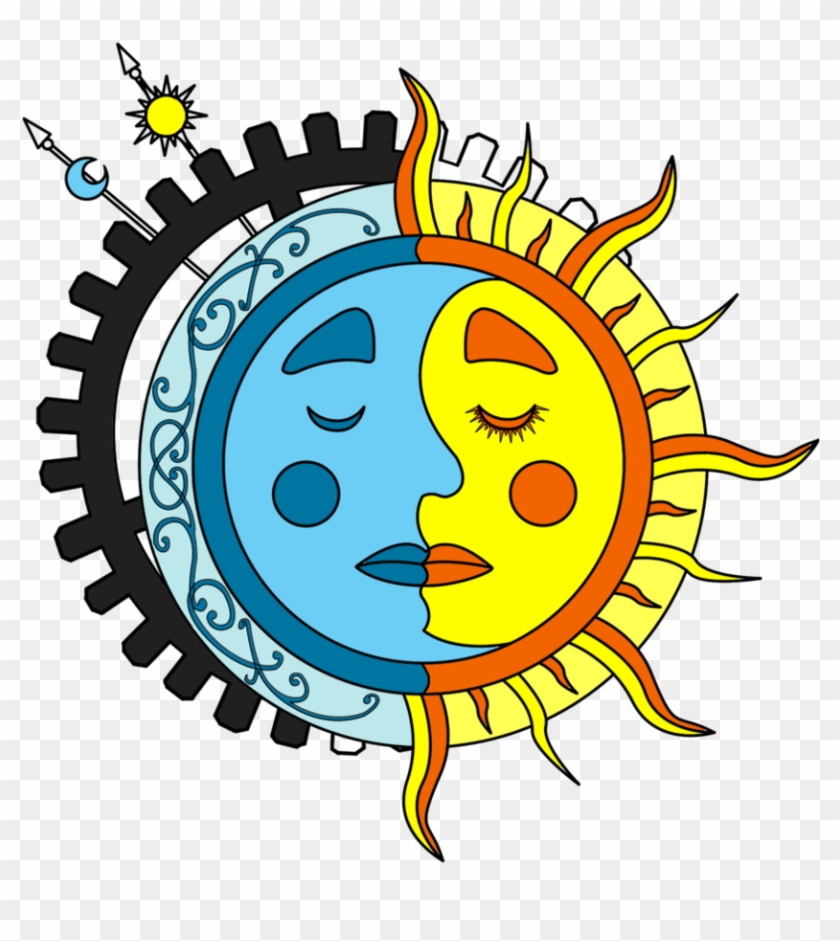 Moon Sun Steampunk Tattoo Color 1 By Dimensionten On - Vector Graphics #1449148