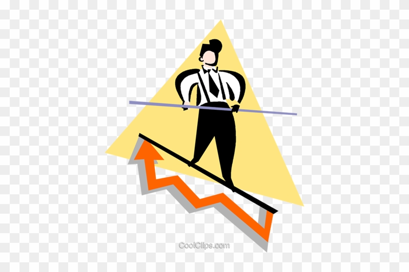 Businessman Walking On A Tightrope Royalty Free Vector - Mapa Conceptual De Administracion De Riesgos #1449297