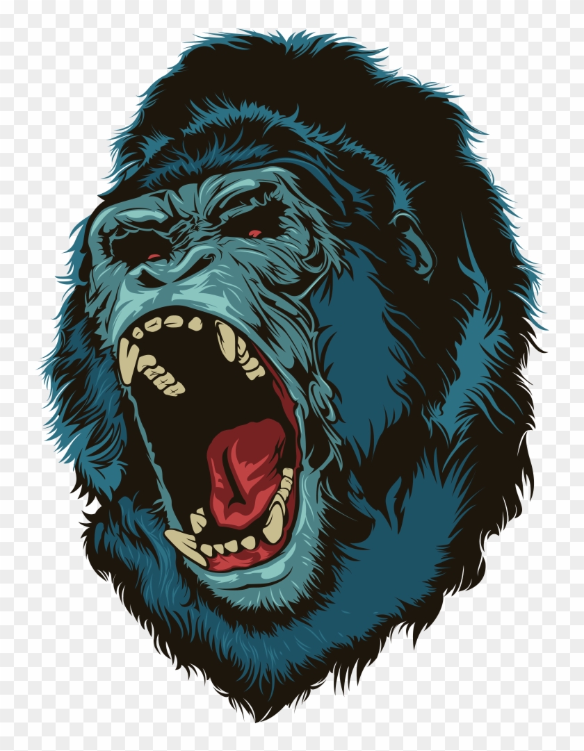 Png Freeuse Library Western Gorilla Illustration Transprent - Gorilla Scream #1449366