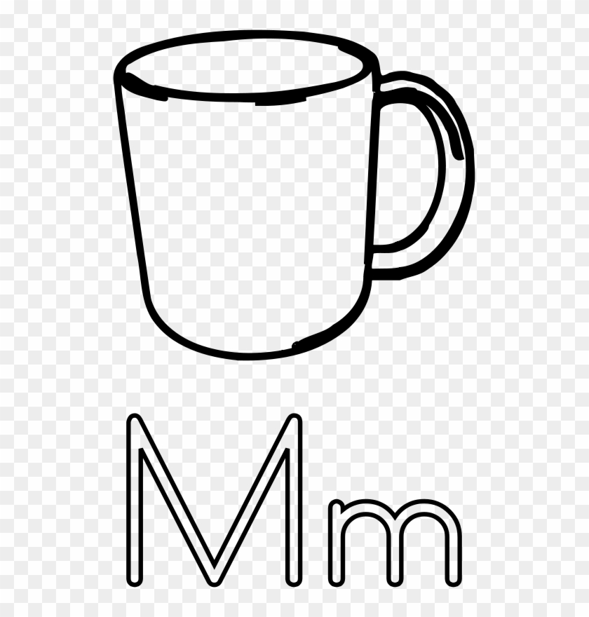 M Is For Mug Clip Art - Clip Art Black And White Mug #1449464