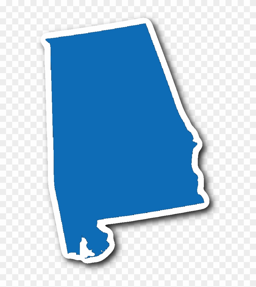 Alabama State Shape Sticker Blue - Alabama Red State #1450026