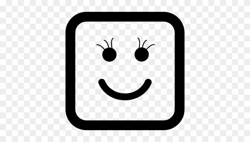 Smiley Of Square Face Shape Vector - Sad Square #1450040