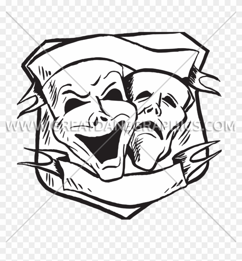 Clipart Drama Masks At Getdrawings Com Free For - Theater Face Line #1450140