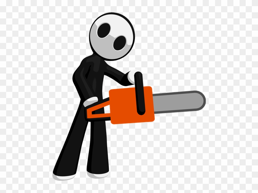 Character Mascot Cutting With Chainsaw - Chainsaw #1450282