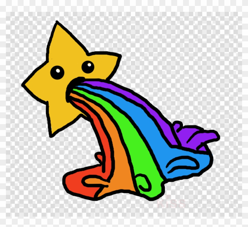 Star Vomiting Clipart Vomiting Rainbow Puke Clip Art - Star Rainbow Emoji #1450354