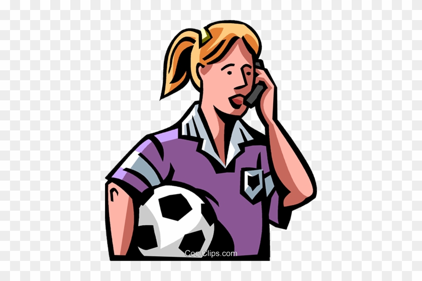 Soccer Player Talking On Her Cell Phone Royalty Free - Child #1450705