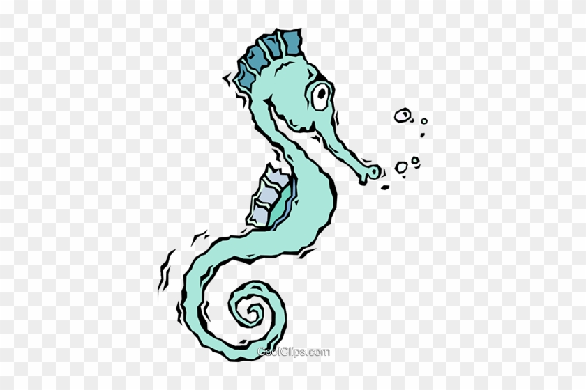 Sea Horse Royalty Free Vector Clip Art Illustration - Cartoon Seahorse #1450726