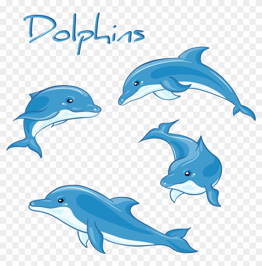Spinner Dolphin Clipart Seahorse - Cartoon Dolphins #1450729