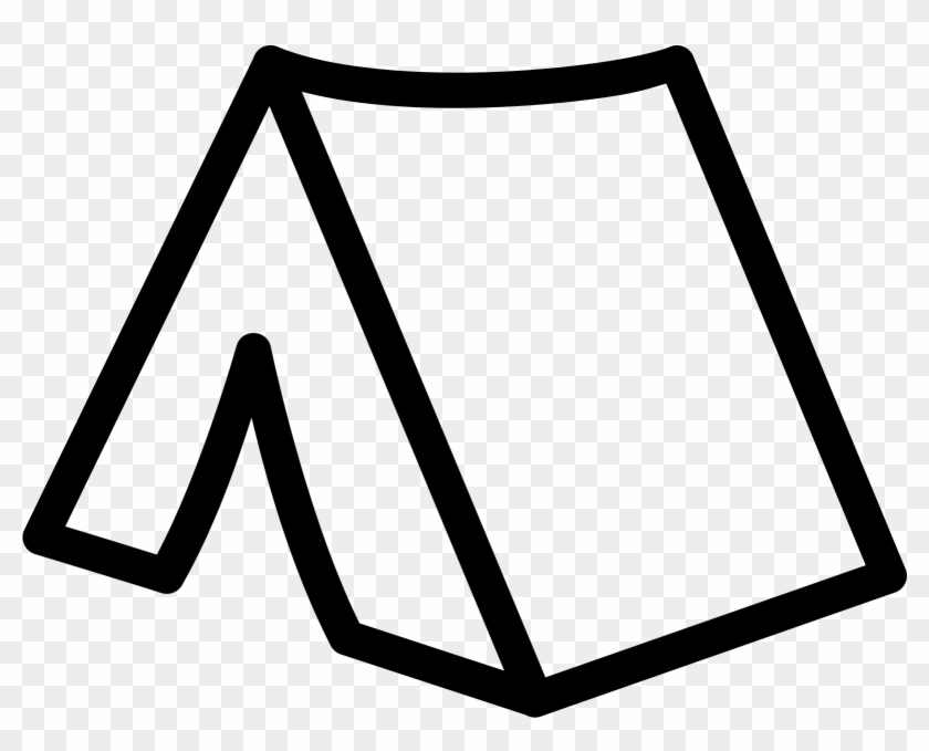 Tent Clipart Outline - White And Black Camping Tent #1450839