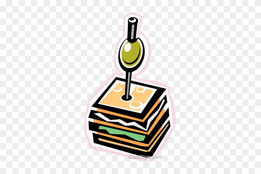 Cocktail Sandwich Royalty Free Vector Clip Art Illustration - Cocktail Sandwich Royalty Free Vector Clip Art Illustration #1451027