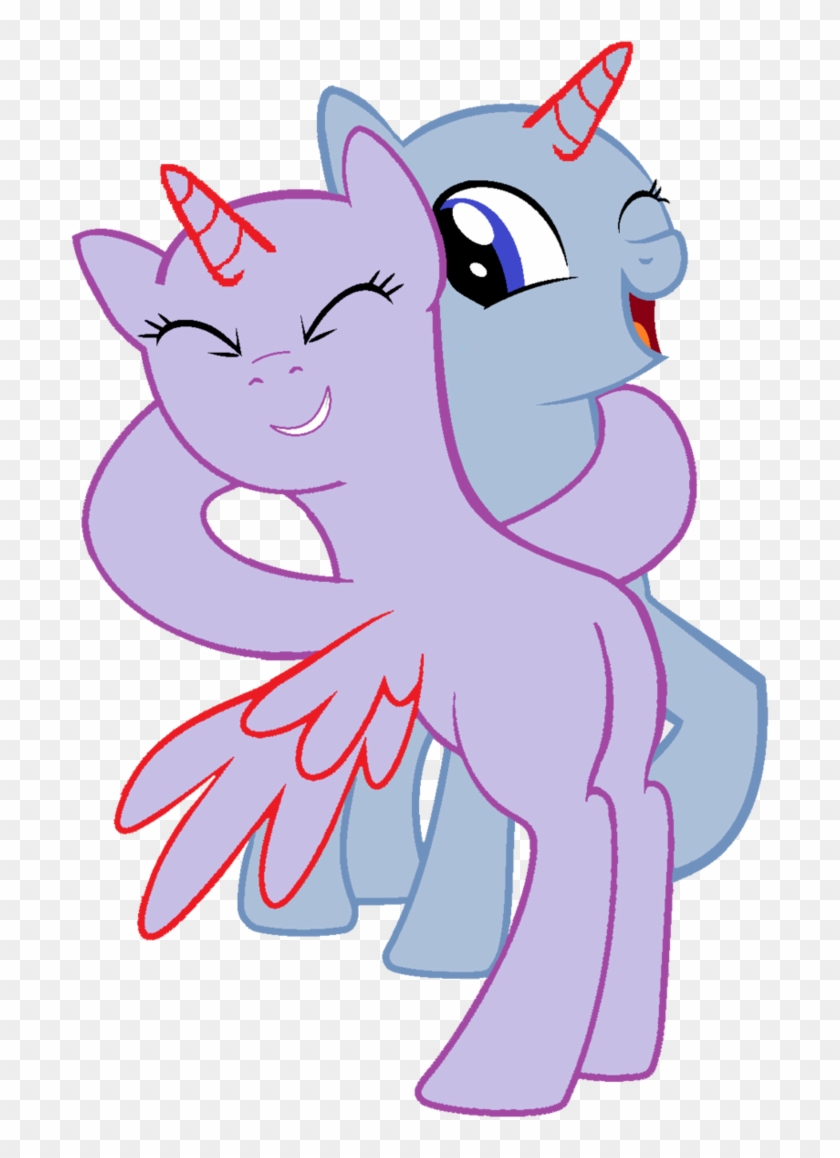 Hugging Clipart Friendly Hug - My Little Pony Base Hug #1451631