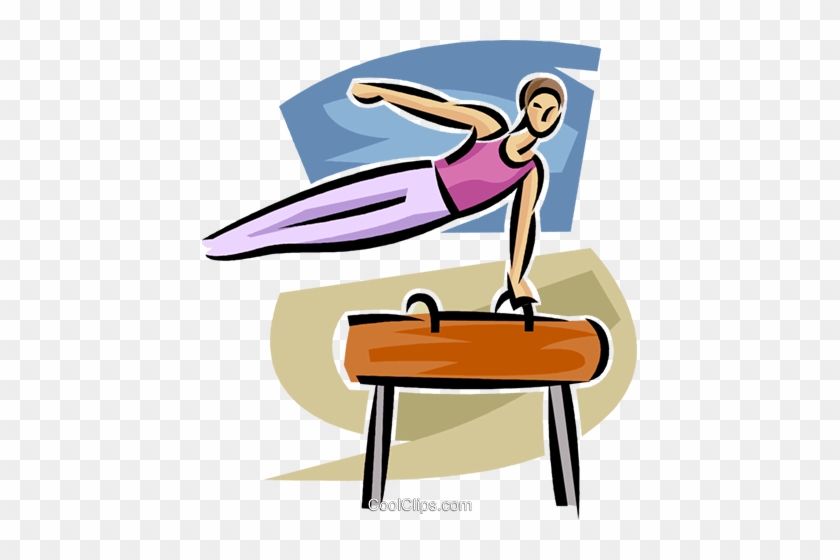 Gymnast Performing On The Pommel Horse Royalty Free - Clip Art #1451791