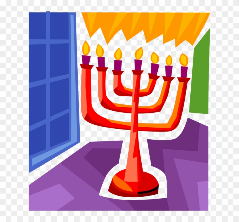With Candles Vector Image Illustration Of Candlestick - Hanukkah #1452276